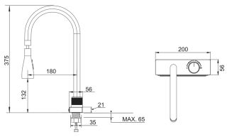 Смеситель для кухни РМС SUS130-017F-2 нержавеющая сталь